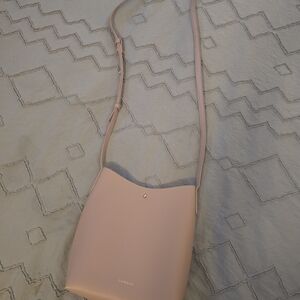 Blush Pink Minimalist Crossbody Bag with Smooth Texture